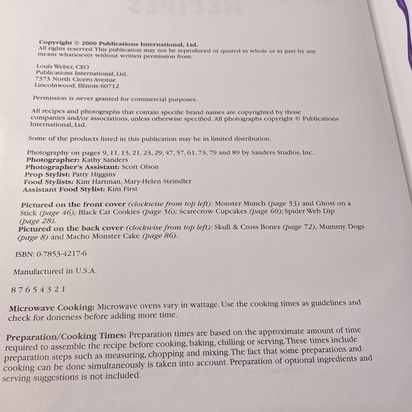 Frightfully Fun Halloween Recipes Hardcover Cookbook - Picture 7 of 14